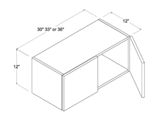 Wall Cabinet Double Doors dimension diagram