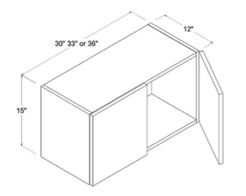 Wall Cabinet Double Doors dimension diagram