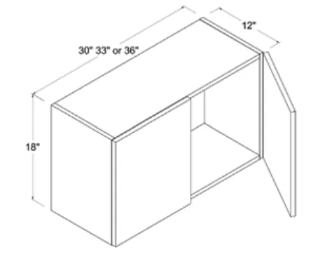 Wall Cabinet Double Doors dimension diagram
