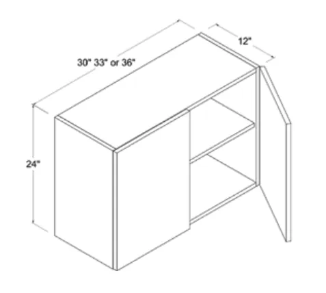 Wall Cabinet Double Doors dimension diagram