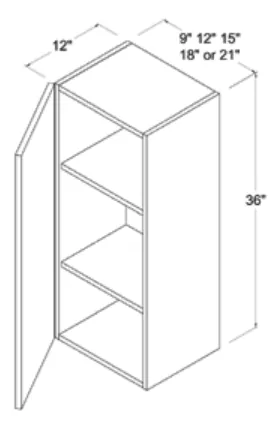 Wall Cabinet Single Door dimension diagram