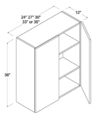 Wall Cabinet Double Doors dimension diagram