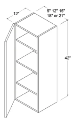 Wall Cabinet Single Door dimension diagram