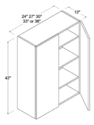 Wall Cabinet Double Doors dimension diagram