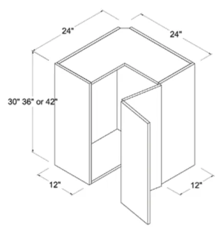 Wall Easy Reach Corner Cabinet dimension diagram