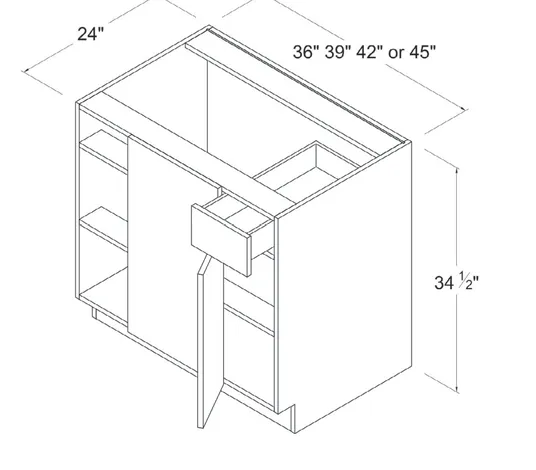 Blind Base Cabinet dimension diagram