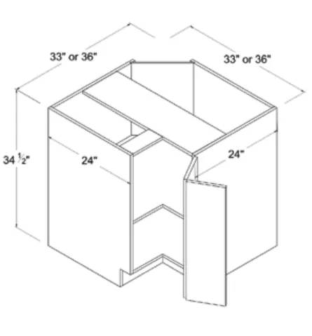 Easy Reach Base Cabinet dimension diagram