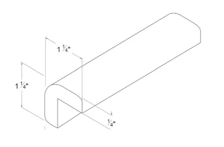 Outside  Corner Molding dimension diagram