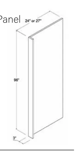 Refrigerator End Panel dimension diagram