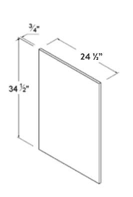 Base Decorative End Panel dimension diagram