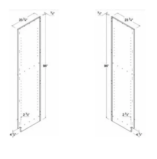 Finished Side Tall Pantry Panel dimension diagram