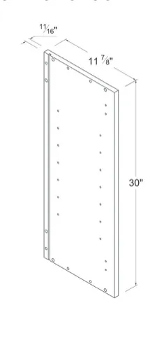 Finished Side Wall Panel 30"H dimension diagram