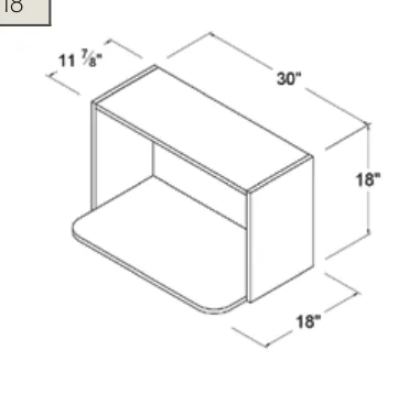 Wall Microwave Open Box dimension diagram
