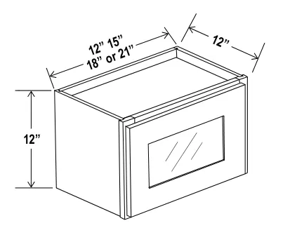 Wall Cabinet Single Glass Door dimension diagram