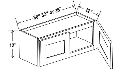Wall Cabinet Double Doors dimension diagram