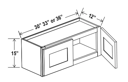 Wall Cabinet Double Doors dimension diagram