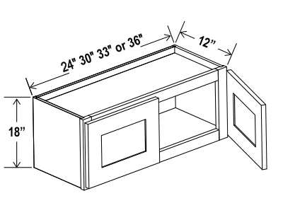 Wall Cabinet Double Doors dimension diagram