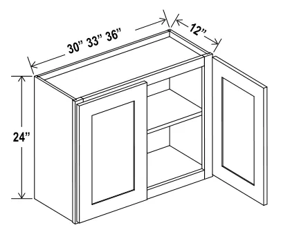 Wall Cabinet Double Doors dimension diagram