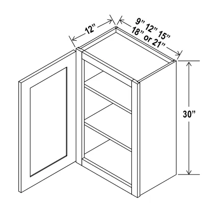 Wall Cabinet Single Door dimension diagram
