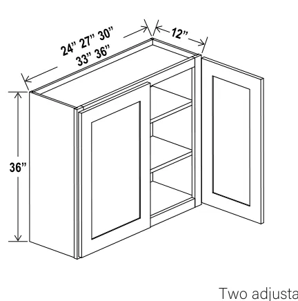 Wall Cabinet Double Doors dimension diagram