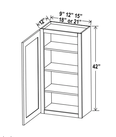 Wall Cabinet Single Door dimension diagram