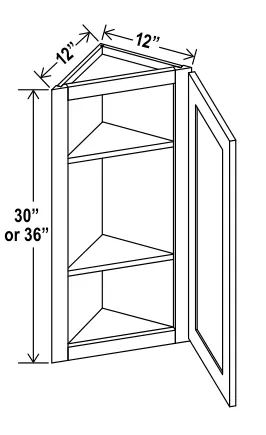 Angle Wall Cabinet dimension diagram