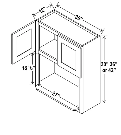 Microwave Wall Cabinet dimension diagram