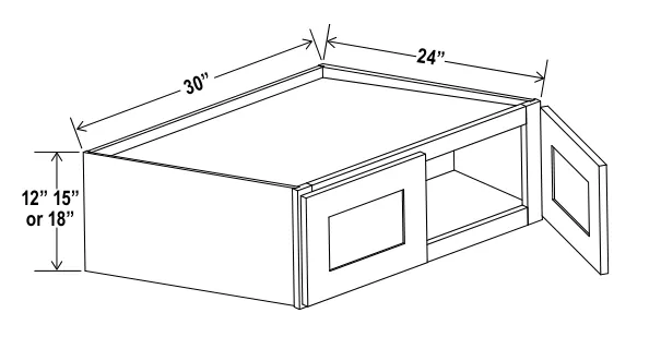 Refrigerator Wall Cabinet Double doors dimension diagram