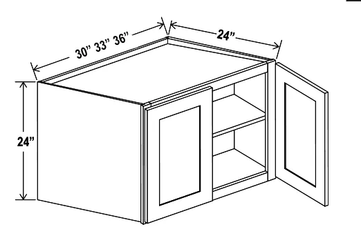 Refrigerator Wall Cabinet Double doors dimension diagram