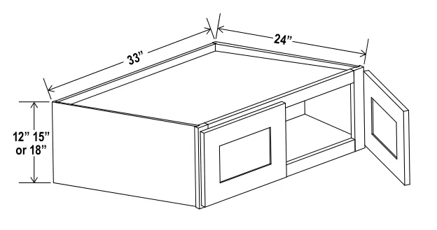 Refrigerator Wall Cabinet Double doors dimension diagram