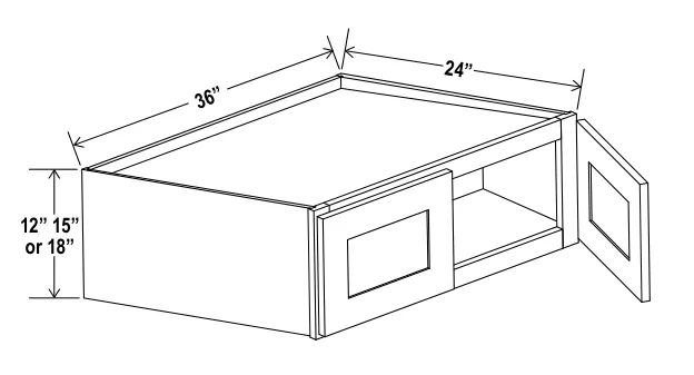 Refrigerator Wall Cabinet Double doors dimension diagram