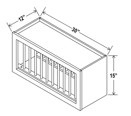 Plate Rack w 10 Plate Slots dimension diagram