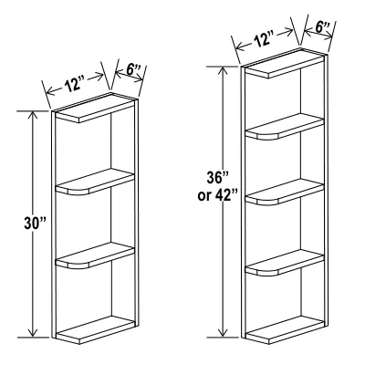 Open End Shelf dimension diagram