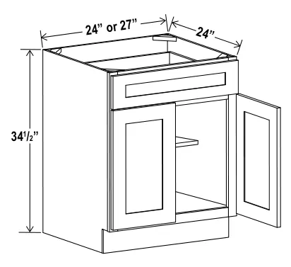 Base Cabinet Double Doors dimension diagram