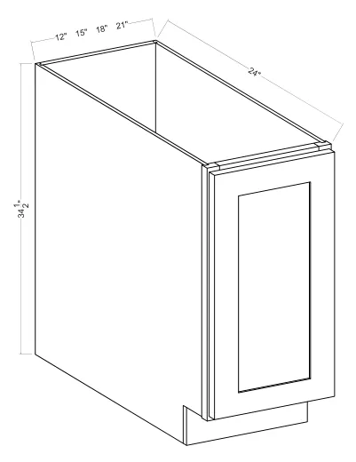 Base Cabinet Full Height Single Door dimension diagram