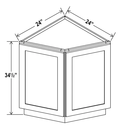 Base End Cabinet dimension diagram