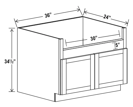Farmhouse Sink Base dimension diagram