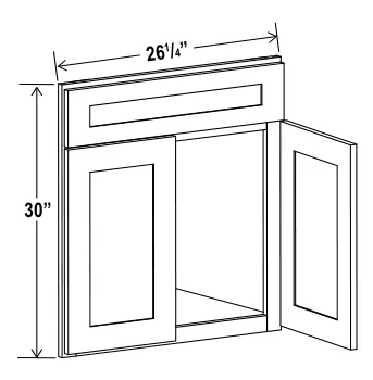 Corner Sink Base Front dimension diagram