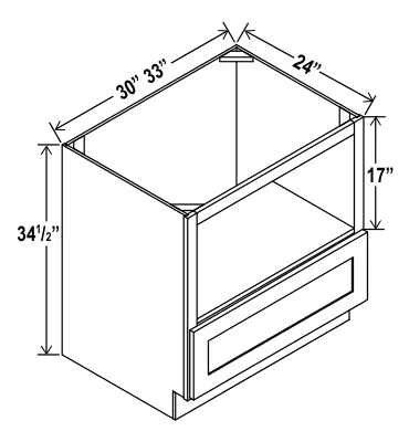 Microwave Base Cabinet dimension diagram