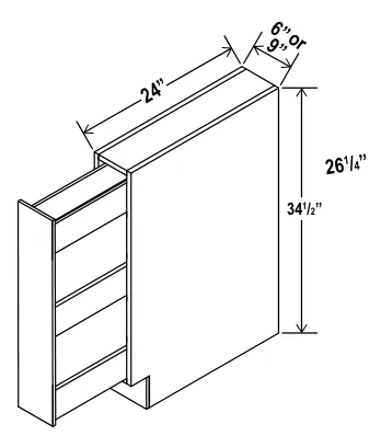 Spice Bull Base Cabinet dimension diagram