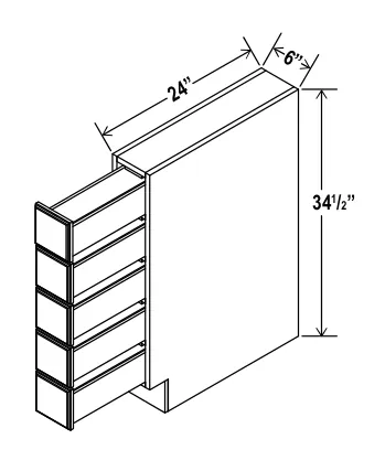Base Spice Drawer dimension diagram