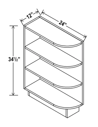 Base End Shelf dimension diagram