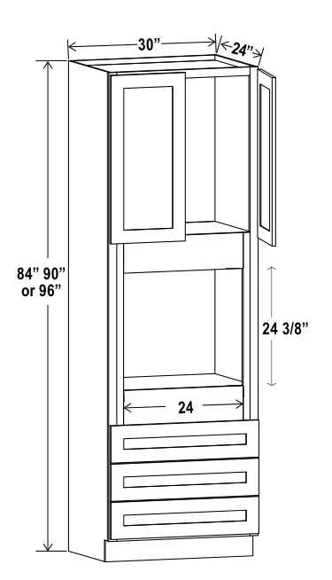 Oven Pantry dimension diagram