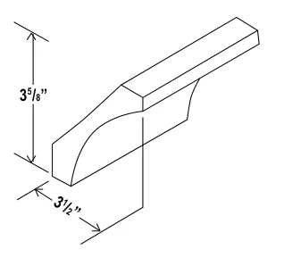 Cove Crown Moulding dimension diagram