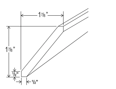 Angle Crown Moulding dimension diagram