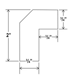 Angle Light Rail Moulding dimension diagram
