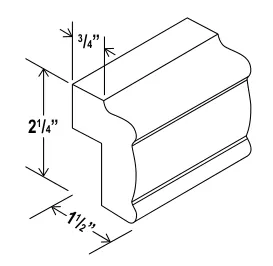 Light Rail Moulding dimension diagram