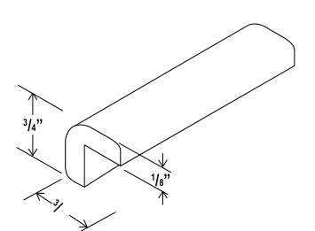 Outside Corner Moulding dimension diagram