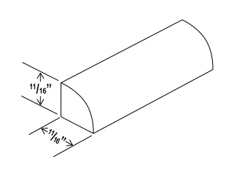 Shoe Moulding dimension diagram