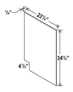Base Skin Veneer Panel dimension diagram